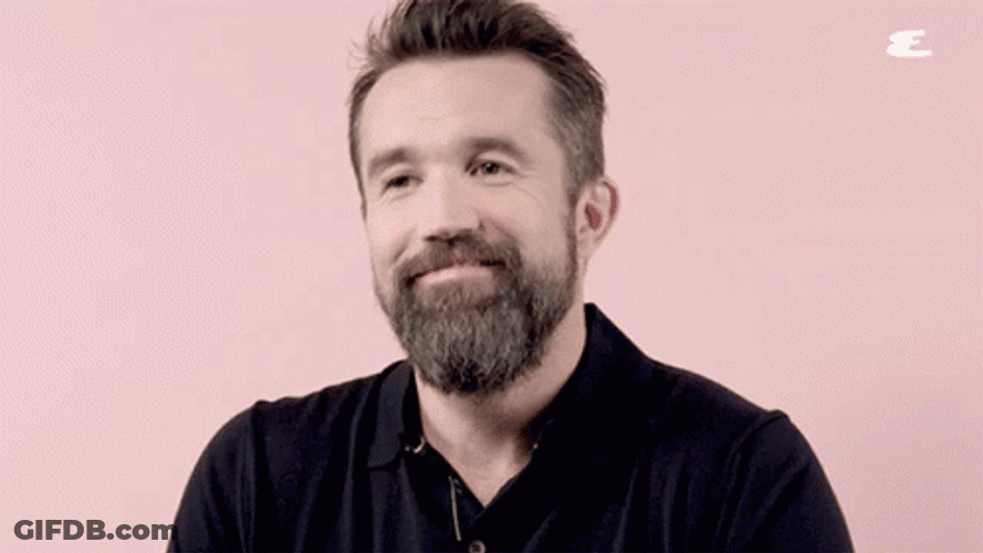 Smug Rob McElhenney GIF