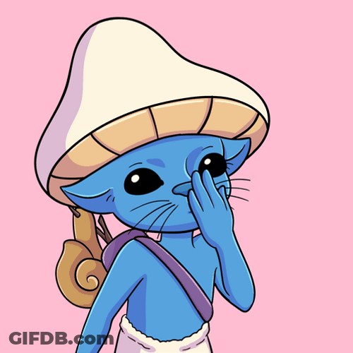 Smurf Cat Blowing Kiss GIF