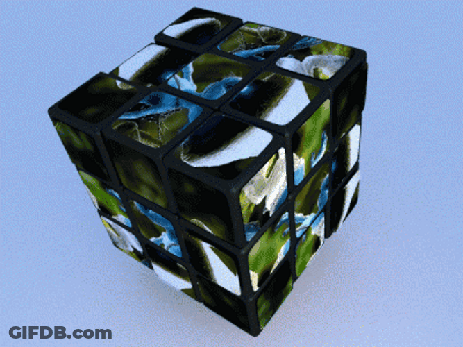 Smurf Cat Featured On Rubiks Cube GIF