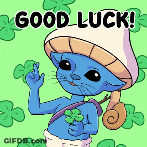 Smurf Cat Fingers Crossed Good Luck GIF