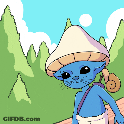 Smurf Cat Walking Good Morning GIF