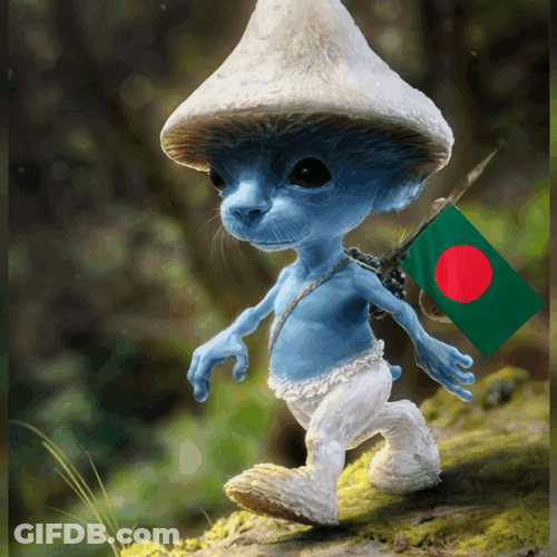 Smurf Cat With Bangladesh Flag GIF