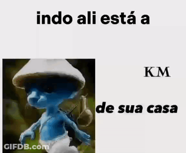 Smurf Cat With Decreasing Number Of Kilometers GIF