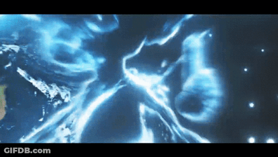 Smurf Cat With Shining Blue Eyes GIF