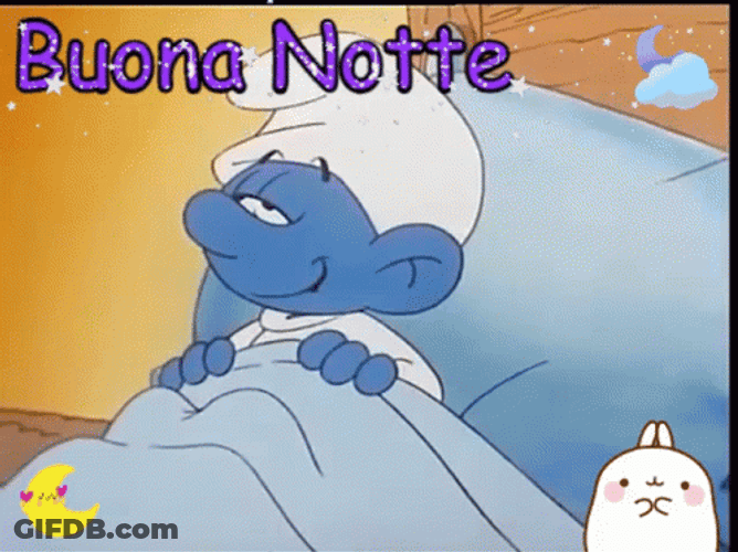 Smurf Going To Bed Buona Notte GIF
