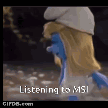 Smurf Says Listening To MSI GIF
