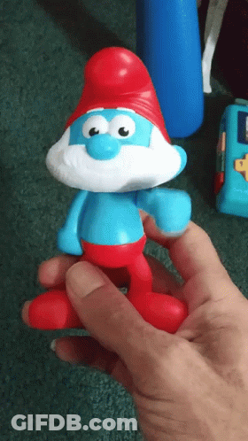 Smurf With Red Hat And Beard GIF
