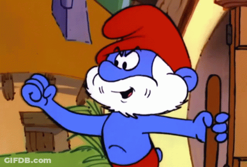 Smurf With Red Hat And Beard GIF