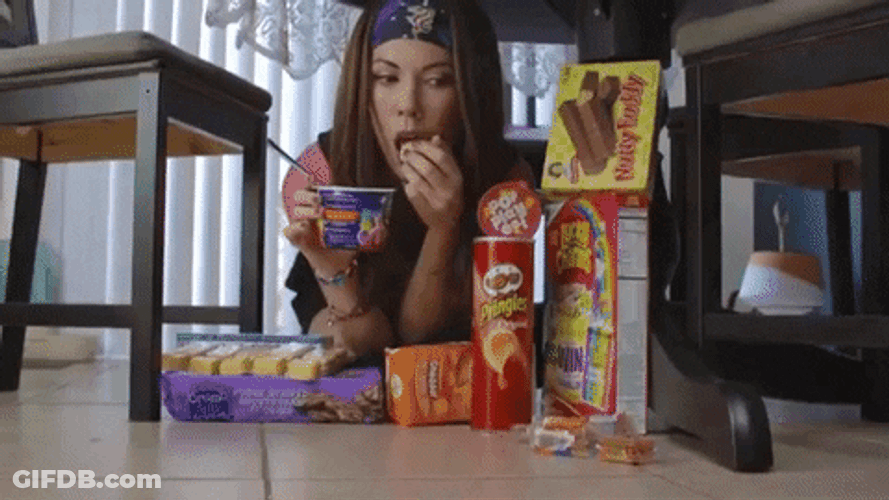 Snacks Eating Hiding Under The Table GIF