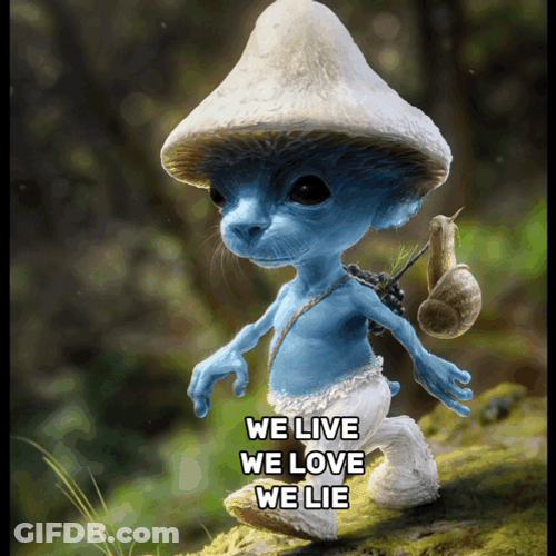 Snail At The Back Smurf Cat Meme GIF