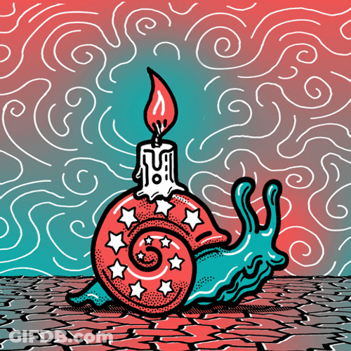 Snail Candle Melting Loop Trance GIF