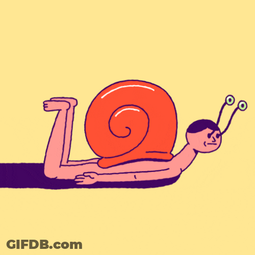 Snail Man Crawling Animated Art GIF