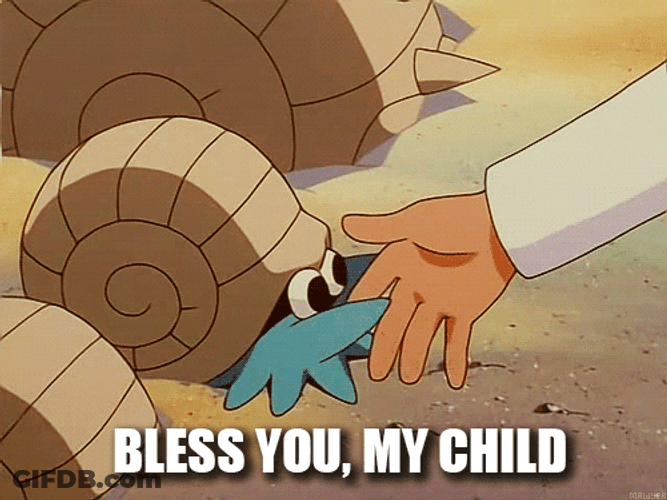 Snail Pokemon Omanyte Hand Shake GIF