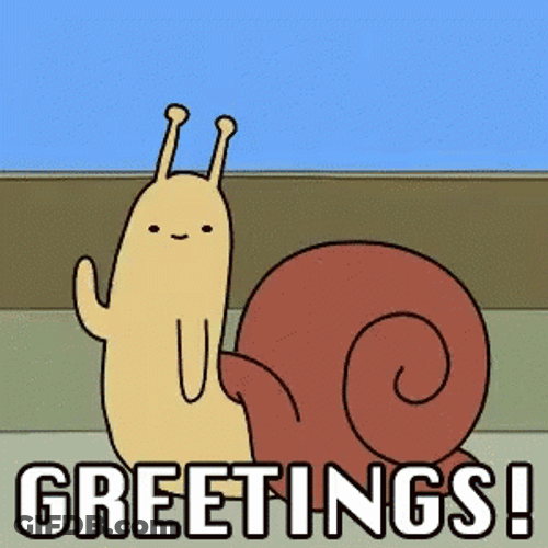 Snail Waving Greetings GIF