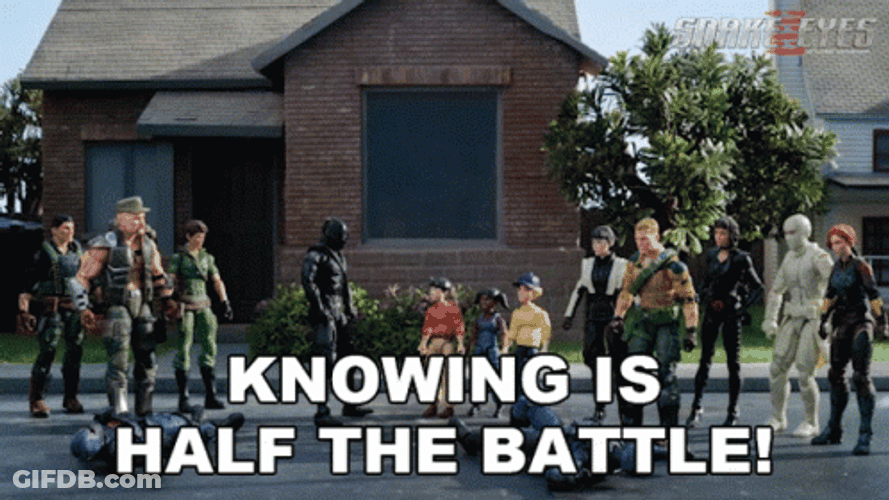 Snake Eye Knowing Is Half The Battle GIF