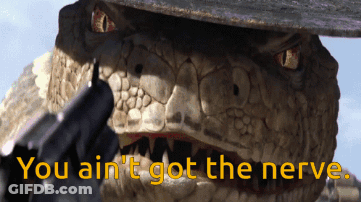 Snake Holding Gun Saying You Ain't Got Nerve GIF