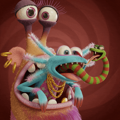 Snake Monster Waiting For The Prey GIF