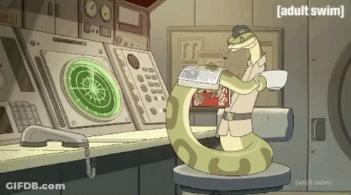 Snake Reading Newspaper Drinking Coffee Adult Swim GIF