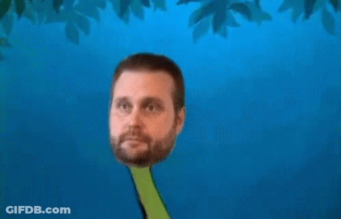 Snake With Man's Head Saying Trade GIF