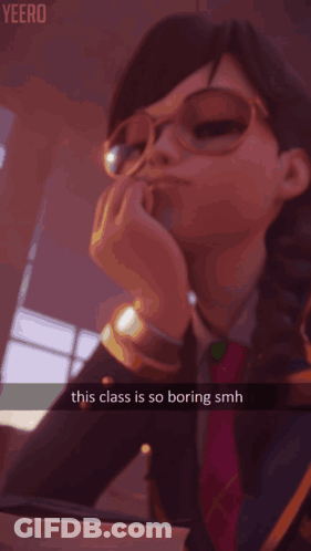 Snapchat Girl With Glasses This Class Is So Boring Smh GIF