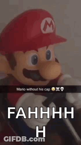 Snapchat Mario Without His Cap GIF