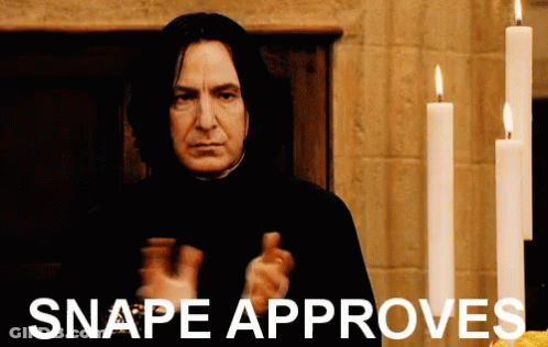 Snape Approves Is Written On A Picture Of A Man Holding A Potion GIF
