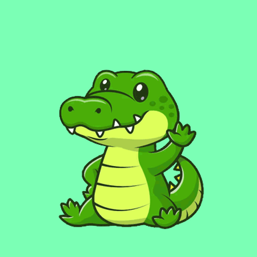 Snappy Charm Crocodile Neon Color GIF