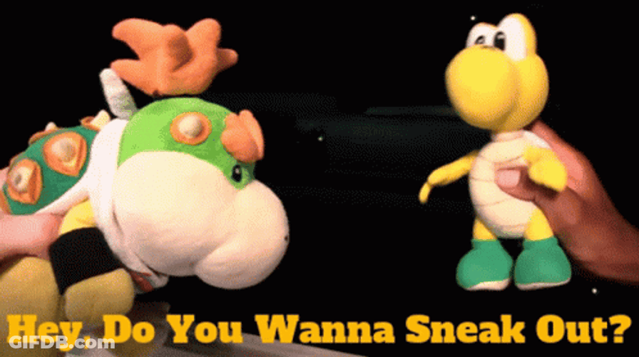 Sneak Out Bowser Junior GIF