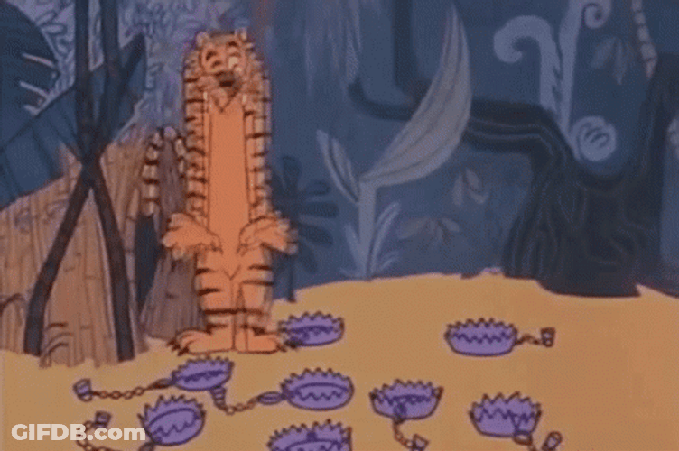 Sneak Out Tiger Side By Side GIF