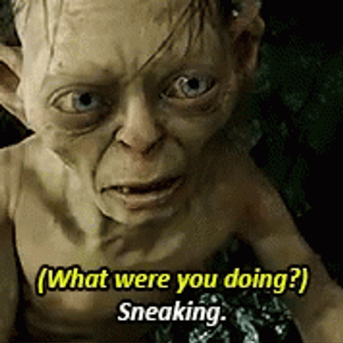 Sneaking Gollum Lord Of The Rings GIF