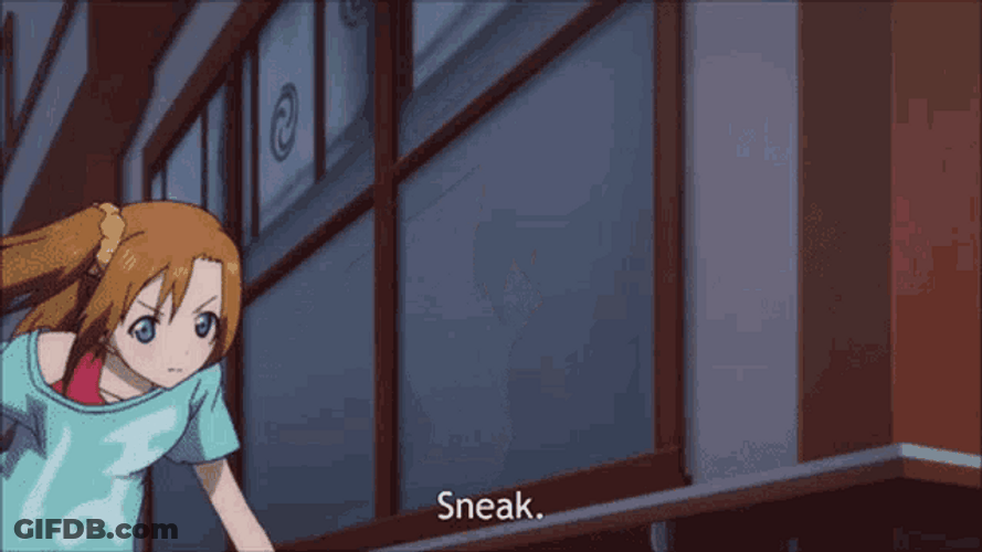 Sneaky Anime Girl GIF