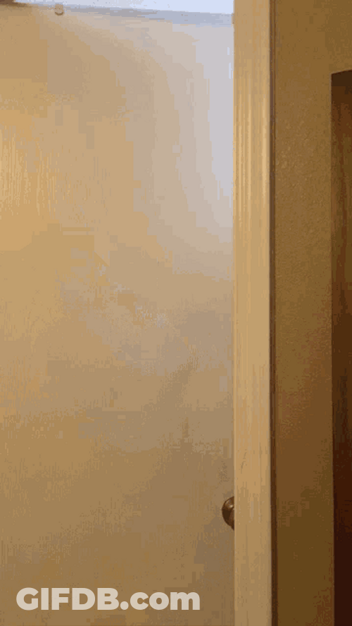Sneaky Girl Closing Door GIF