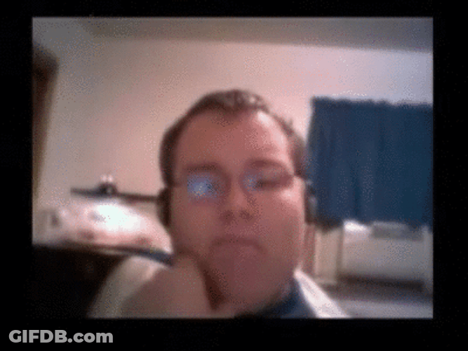 Sneaky Nerdy Guy Eyebrows Moving GIF