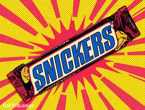 Snickers Bar On Pink And Yellow GIF
