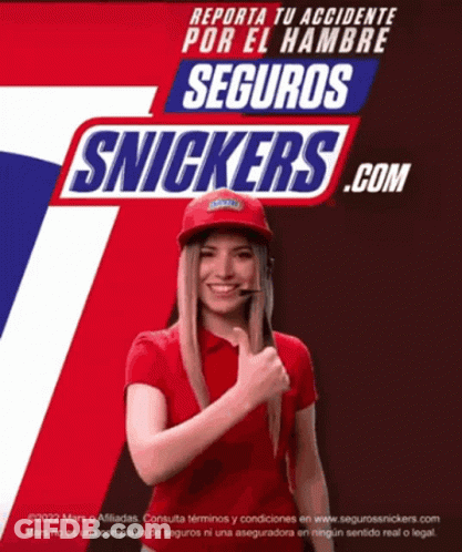 Snickers Woman In Red Hat Giving Thumbs Up GIF