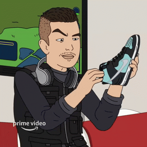 Sniffing Nike Shoe Smell Animation GIF