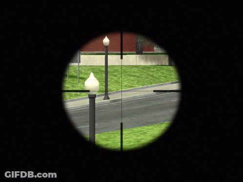 Sniper Scope Viewing Car On Street GIF