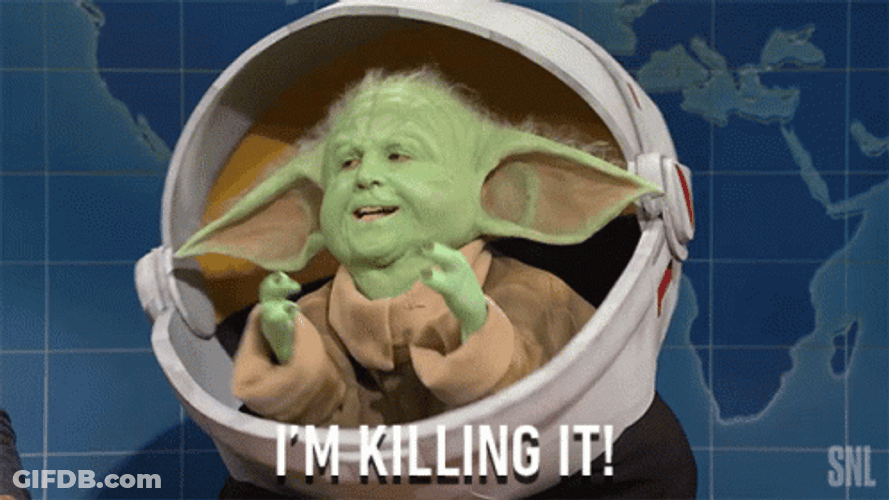 SNL Grogu I'm Killing It GIF