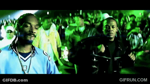 Snoop Dogg And Dr Dre Dancing In Front Of Crowd GIF