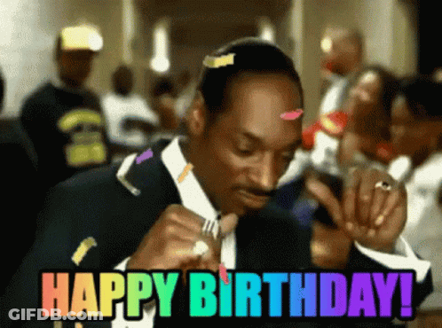 Snoop Dogg Celebrating Birthday With Rainbow Confetti GIF