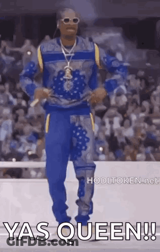 Snoop Dogg Dancing In Blue And Gray GIF