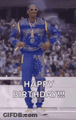 Snoop Dogg Dancing In Blue And Yellow GIF