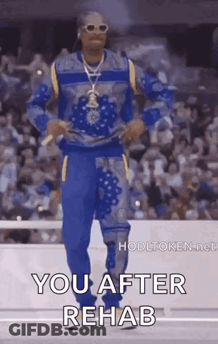 Snoop Dogg Dancing In Blue Sweater And Sweatpants GIF