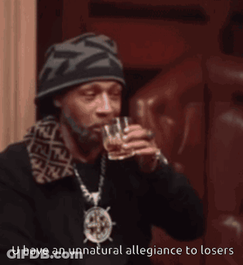 Snoop Dogg Drinking From A Glass With The Words U Have An Unnatural Allegiance To Losers GIF