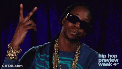 Snoop Dogg Giving A Peace Sign In Front Of A Hip Hop Preview Week Poster GIF