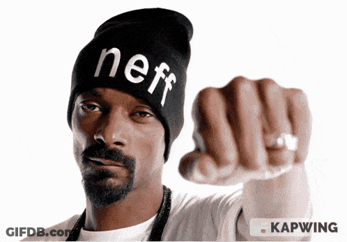 Snoop Dogg In Black Neff Beanie Pointing Fist GIF