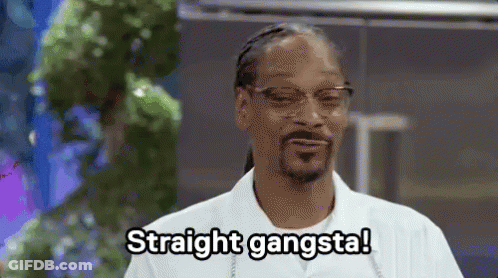 Snoop Dogg In Glasses And White Shirt Saying Straight Gangsta GIF