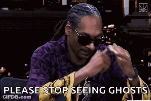 Snoop Dogg In Purple Robe Saying Please Stop Seeing Ghosts GIF