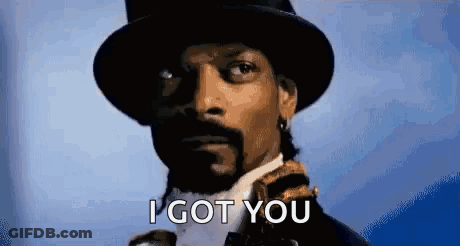 Snoop Dogg In Top Hat And Suit Saying I Got You GIF