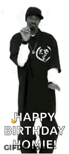 Snoop Dogg Is Dancing In A Black And White Photo And Saying Happy Birthday Homie . GIF